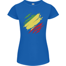 Torn Republic of the Congo Flag Day Football Womens Petite Cut T-Shirt Royal Blue