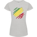 Torn Republic of the Congo Flag Day Football Womens Petite Cut T-Shirt Sports Grey