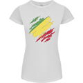 Torn Republic of the Congo Flag Day Football Womens Petite Cut T-Shirt White