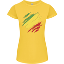 Torn Republic of the Congo Flag Day Football Womens Petite Cut T-Shirt Yellow