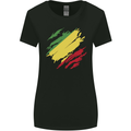 Torn Republic of the Congo Flag Day Football Womens Wider Cut T-Shirt Black