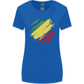 Torn Republic of the Congo Flag Day Football Womens Wider Cut T-Shirt Royal Blue