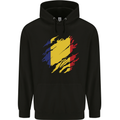 Torn Romania Flag Romanian Day Football Childrens Kids Hoodie Black