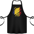 Torn Romania Flag Romanian Day Football Cotton Apron 100% Organic Black