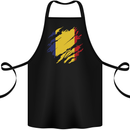 Torn Romania Flag Romanian Day Football Cotton Apron 100% Organic Black