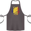 Torn Romania Flag Romanian Day Football Cotton Apron 100% Organic Dark Grey