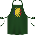 Torn Romania Flag Romanian Day Football Cotton Apron 100% Organic Forest Green