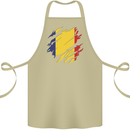 Torn Romania Flag Romanian Day Football Cotton Apron 100% Organic Khaki