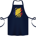 Torn Romania Flag Romanian Day Football Cotton Apron 100% Organic Navy Blue