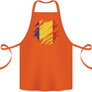 Torn Romania Flag Romanian Day Football Cotton Apron 100% Organic Orange