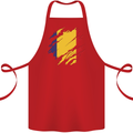 Torn Romania Flag Romanian Day Football Cotton Apron 100% Organic Red