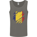 Torn Romania Flag Romanian Day Football Mens Vest Tank Top Charcoal