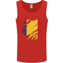 Torn Romania Flag Romanian Day Football Mens Vest Tank Top Red