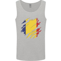 Torn Romania Flag Romanian Day Football Mens Vest Tank Top Sports Grey