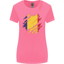 Torn Romania Flag Romanian Day Football Womens Wider Cut T-Shirt Azalea