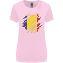 Torn Romania Flag Romanian Day Football Womens Wider Cut T-Shirt Light Pink
