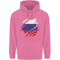 Torn Russia Flag Russian Day Football Childrens Kids Hoodie Azalea