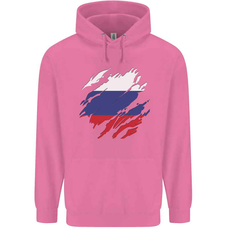 Torn Russia Flag Russian Day Football Childrens Kids Hoodie Azalea