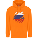 Torn Russia Flag Russian Day Football Childrens Kids Hoodie Orange