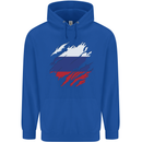 Torn Russia Flag Russian Day Football Childrens Kids Hoodie Royal Blue