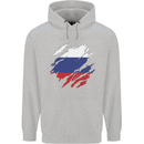 Torn Russia Flag Russian Day Football Childrens Kids Hoodie Sports Grey