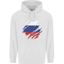 Torn Russia Flag Russian Day Football Childrens Kids Hoodie White