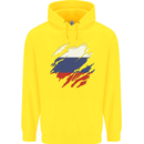 Torn Russia Flag Russian Day Football Childrens Kids Hoodie Yellow