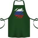 Torn Russia Flag Russian Day Football Cotton Apron 100% Organic Forest Green