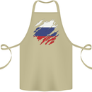 Torn Russia Flag Russian Day Football Cotton Apron 100% Organic Khaki