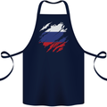 Torn Russia Flag Russian Day Football Cotton Apron 100% Organic Navy Blue