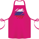 Torn Russia Flag Russian Day Football Cotton Apron 100% Organic Pink
