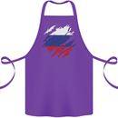 Torn Russia Flag Russian Day Football Cotton Apron 100% Organic Purple