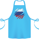 Torn Russia Flag Russian Day Football Cotton Apron 100% Organic Turquoise