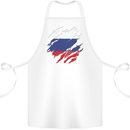 Torn Russia Flag Russian Day Football Cotton Apron 100% Organic White