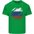 Torn Russia Flag Russian Day Football Kids T-Shirt Childrens Irish Green