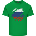 Torn Russia Flag Russian Day Football Mens Cotton T-Shirt Tee Top Irish Green