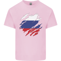 Torn Russia Flag Russian Day Football Mens Cotton T-Shirt Tee Top Light Pink