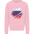 Torn Russia Flag Russian Day Football Mens Sweatshirt Jumper Light Pink