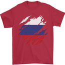 Torn Russia Flag Russian Day Football Mens T-Shirt 100% Cotton Red