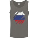 Torn Russia Flag Russian Day Football Mens Vest Tank Top Charcoal