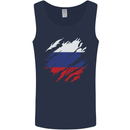 Torn Russia Flag Russian Day Football Mens Vest Tank Top Navy Blue