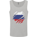 Torn Russia Flag Russian Day Football Mens Vest Tank Top Sports Grey
