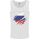 Torn Russia Flag Russian Day Football Mens Vest Tank Top White
