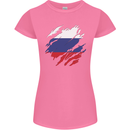 Torn Russia Flag Russian Day Football Womens Petite Cut T-Shirt Azalea