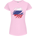 Torn Russia Flag Russian Day Football Womens Petite Cut T-Shirt Light Pink