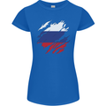 Torn Russia Flag Russian Day Football Womens Petite Cut T-Shirt Royal Blue
