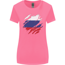 Torn Russia Flag Russian Day Football Womens Wider Cut T-Shirt Azalea