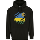 Torn Rwanda Flag Rwandan Day Football Childrens Kids Hoodie Black