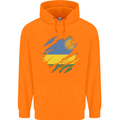 Torn Rwanda Flag Rwandan Day Football Childrens Kids Hoodie Orange