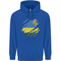 Torn Rwanda Flag Rwandan Day Football Childrens Kids Hoodie Royal Blue